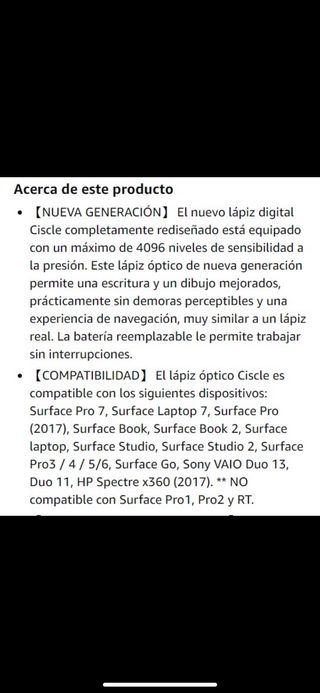 Lápiz óptico para windows ink