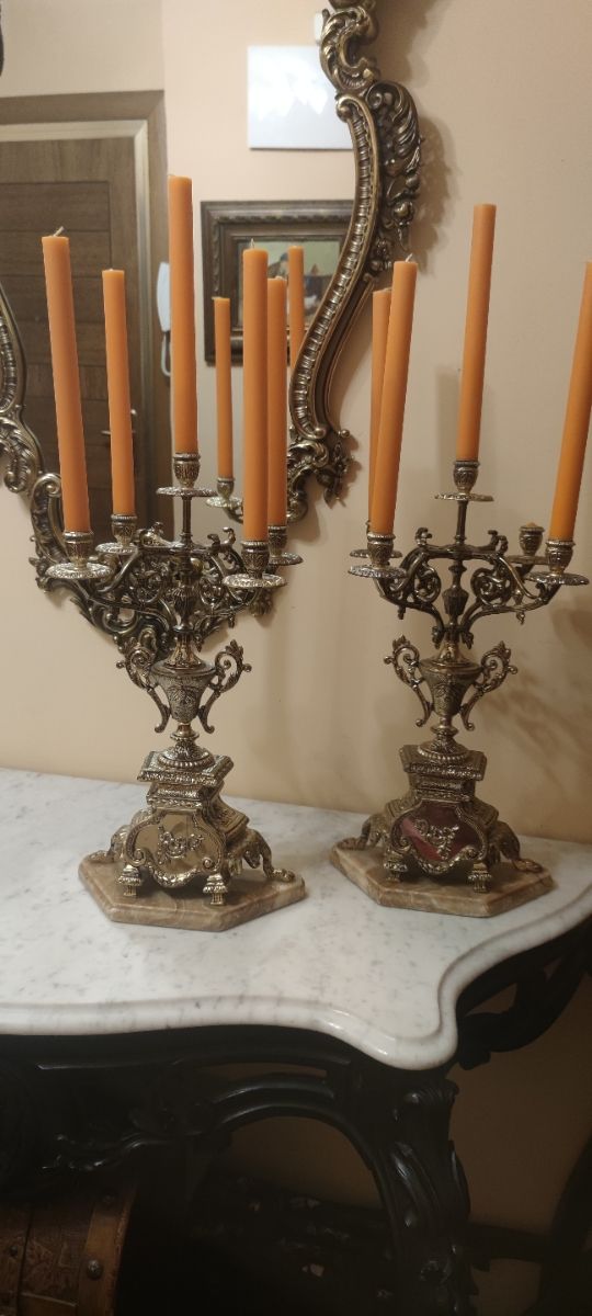 candelabros de bronce