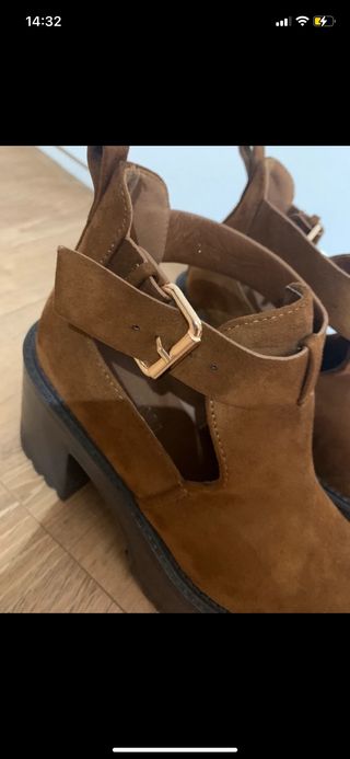 botin marron plataforma