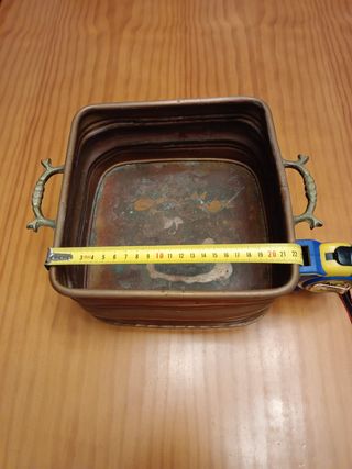 Antigua olla jardinera de cobre