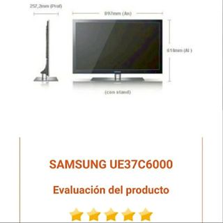 ⭐VENDO TV GRANDE SAMSUNG37" MODELO UE37C6000 RWXXC
