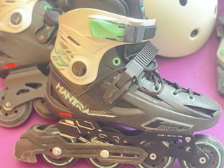 Set de Patines, casco, protección y bolso.