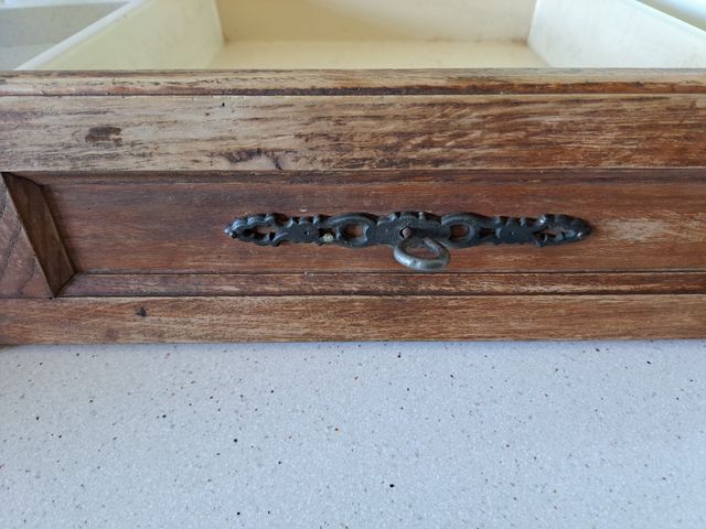 3 muebles madera cocina vintage y dos cajones.