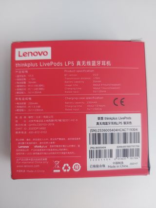 Cascos. Lenovo LP5. Auriculares