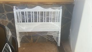 cabecero madera blanca