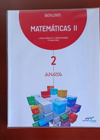 Libro Matemáticas II 2°Bach Ed. Anaya