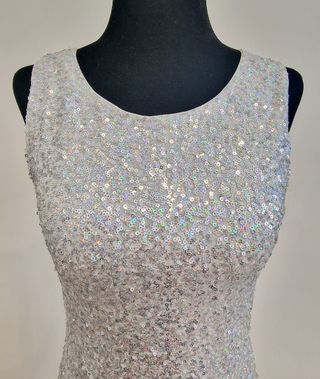 Vestido fiesta plateado Talla S