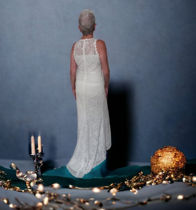 Vestido de novia romántico con corpiño