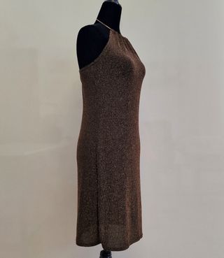 Vestido fiesta con aro Talla S dorado