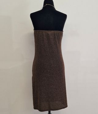 Vestido fiesta con aro Talla S dorado