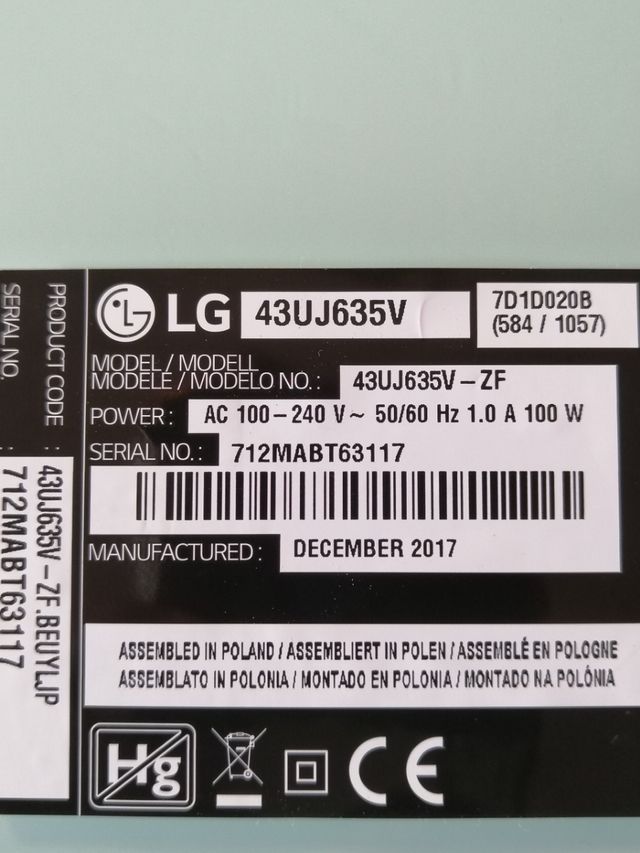 Despiece smart tv LG UJ635V