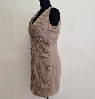 Vestido fiesta champagne Talla S Káhyra