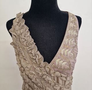 Vestido fiesta champagne Talla S Káhyra