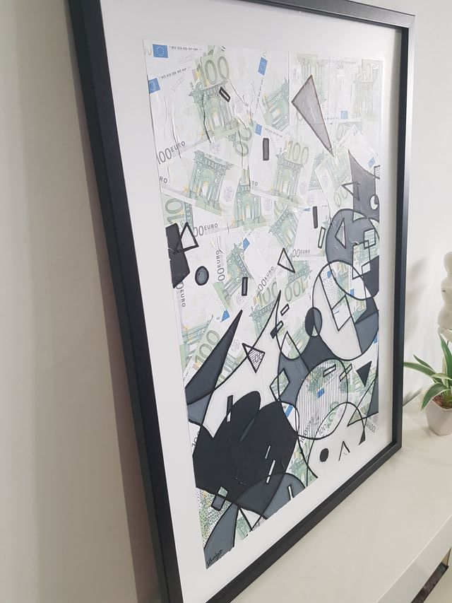 Cuadro moderno abstracto pintado a mano