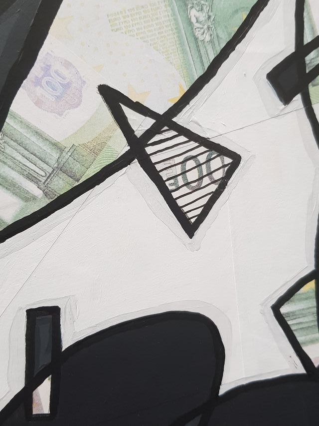 Cuadro moderno abstracto pintado a mano