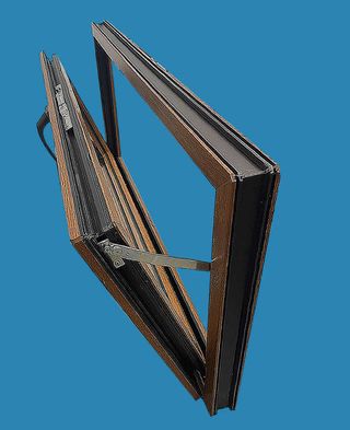 Ventana PVC 1000x500 Roble Dorado Oscilante