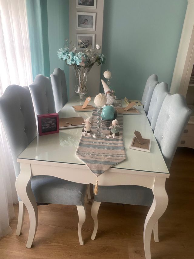 mesa comedor con cristal