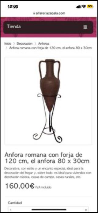 anfora con pie de forja