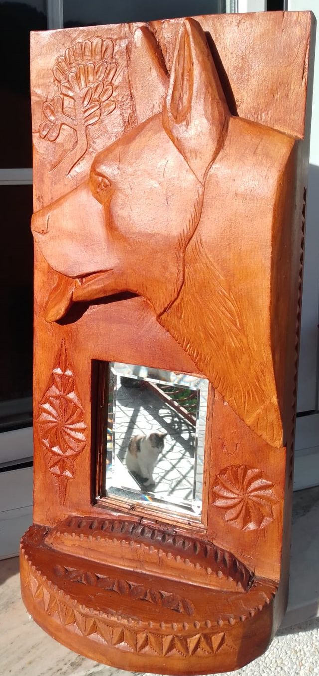 Artesanía Original Talla tradicional madera Perro