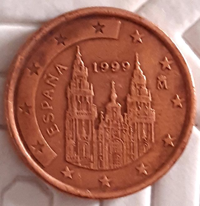 1 cent de € España  1999 error mapa
