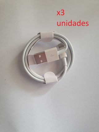3 cables iphone carga y datos precintados