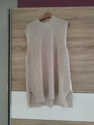 Chaleco de punto beige