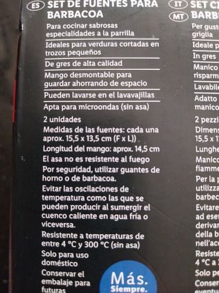 Set fuentes para barbacoa Grill Meister