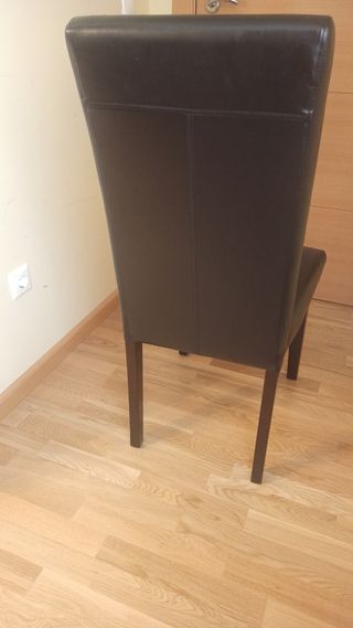 4 Sillas comedor polipiel negras