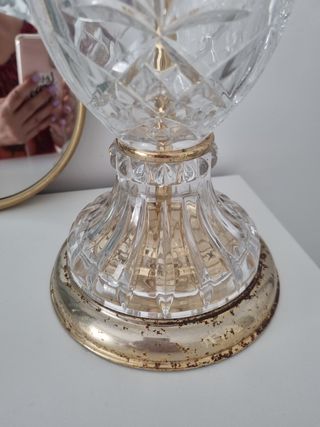Antigua lampara de cristal tallado