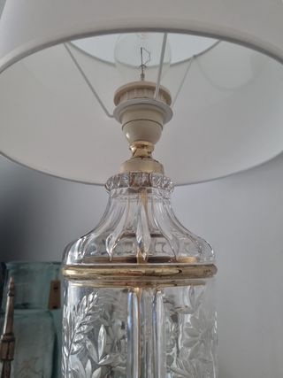 Antigua lampara de cristal tallado