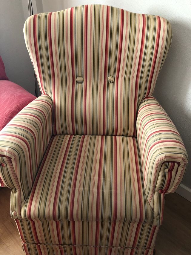 sofá 2 plazas + 2 sillones orejeros