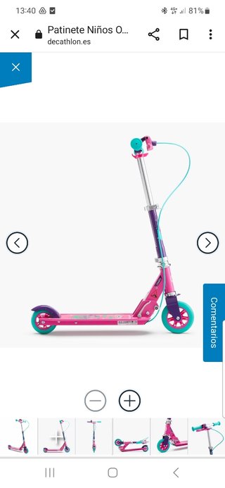 Patinete niña rosa