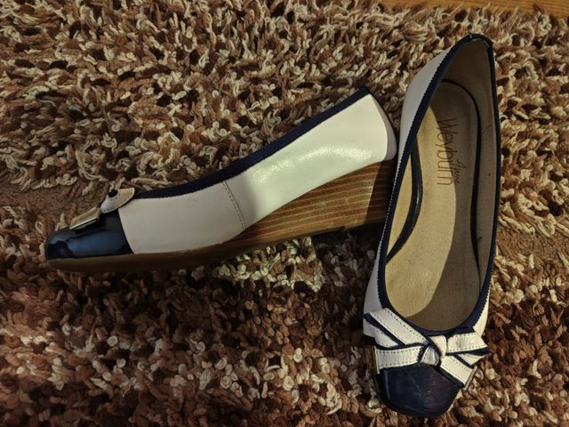 Bailarinas azul y blanco talla 36