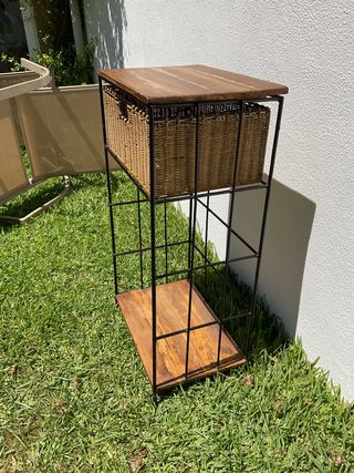 Mueble vintage de madera y forja