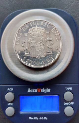 1PESO=5PESETAS 1895 Isla de Puerto Rico 