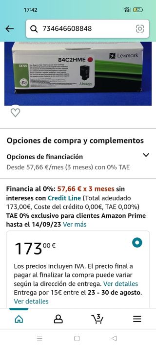 Cartucho tóner Lexmark color magenta