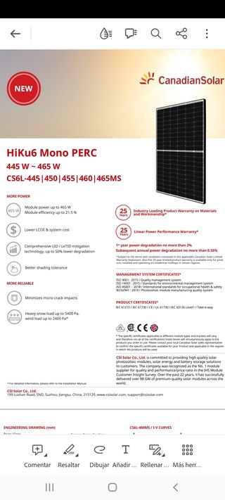 CANADIAN SOLAR 455W  NUEVAS