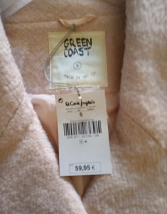Abrigo rosa palo mujer talla S Green Coast