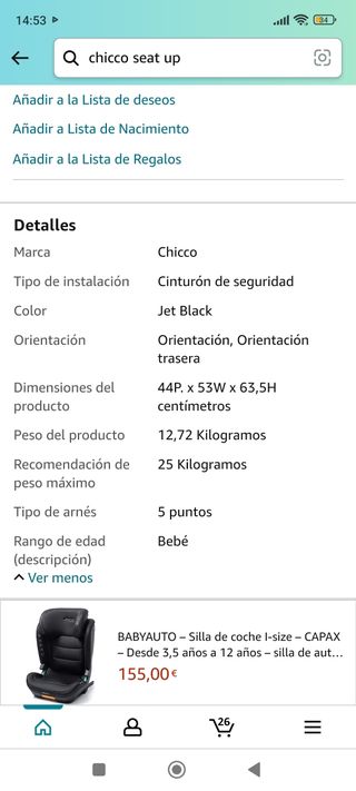 Silla de coche Chicco Seat Up 012