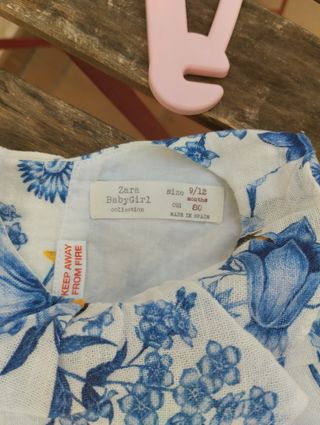 Vestido  verano zara bebé  niñ9/12 meses