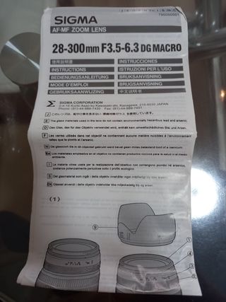 Objetivo Camara SIGMA 28 300 F3.5 6.3 DG MACRO