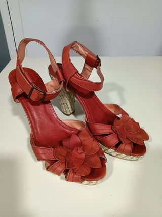 sandalias de piel