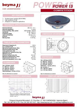 Subwoofer pasa banda doble 15 pulgadas