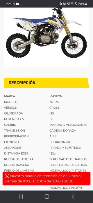 Moto maxxon 4 t 125cc