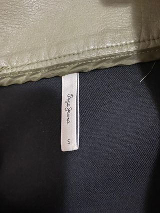 Mini falda verde efecto piel Pepe Jeans