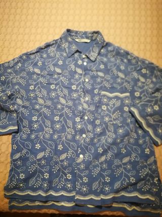 Camisa bordada zara 