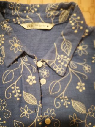 Camisa bordada zara 