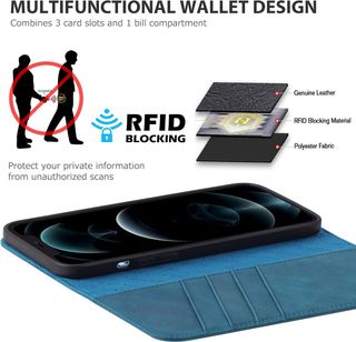 Funda de Cuero Genuino para iPhone 13 Pro MAX