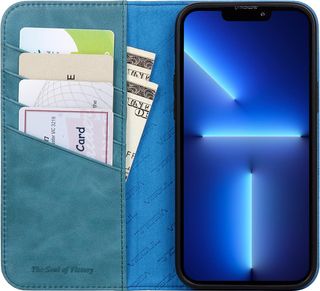 Funda de Cuero Genuino para iPhone 13 Pro MAX