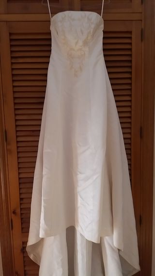 vestido novia palabra honor con complementos t38